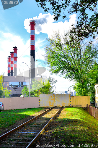 Image of Pollution of atmospheric air from the chimneys of plants