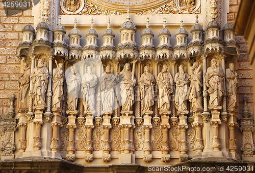 Image of Statues of Santa Maria de Montserrat Abbey in Monastery of Monts