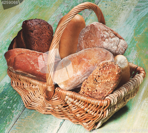 Image of Various Bread in Basket