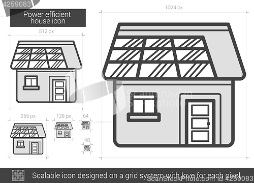 Image of Power efficient house line icon.