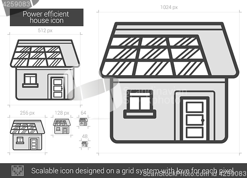 Image of Power efficient house line icon.