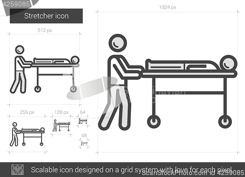 Image of Stretcher line icon.