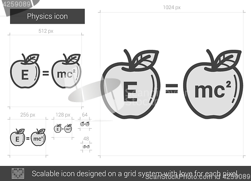 Image of Physics line icon.