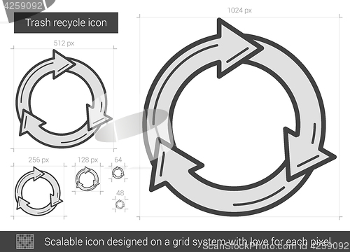 Image of Trash recycle line icon.