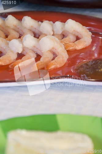 Image of Close up on a plate of shrimp