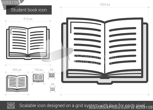 Image of Student book line icon.