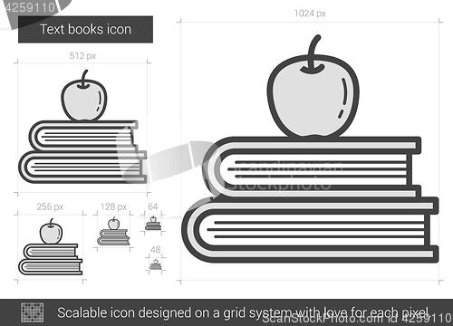 Image of Text books line icon.