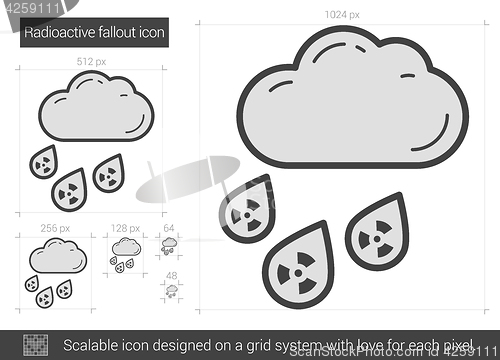 Image of Radioactive fallout line icon.