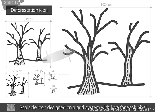 Image of Deforestation line icon.