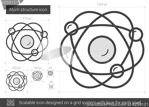 Image of Atom structure line icon.