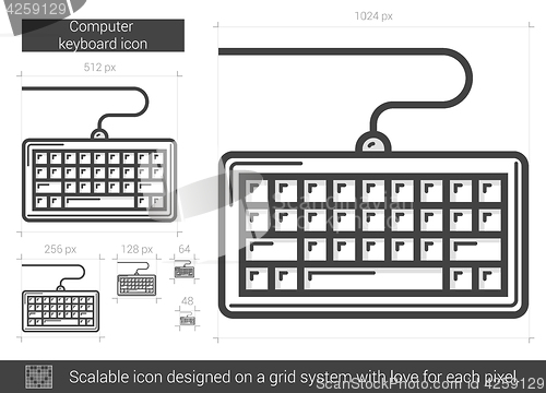 Image of Computer keyboard line icon.