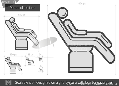 Image of Dental clinic line icon.