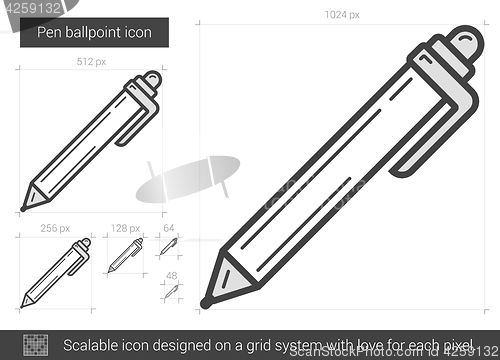 Image of Pen ballpoint line icon.