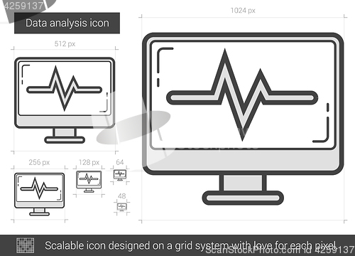 Image of Data analysis line icon.