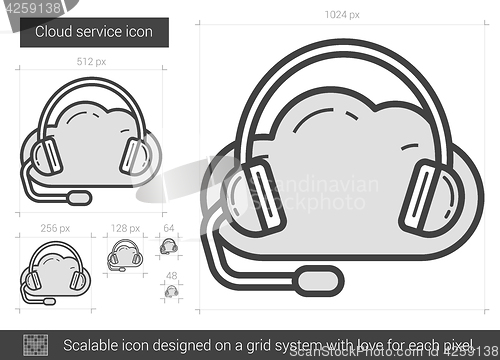 Image of Cloud service line icon.