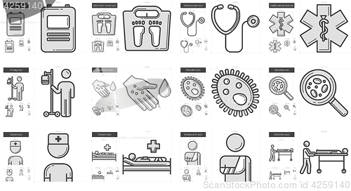 Image of Medicine line icon set.