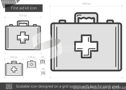 Image of First aid kit line icon.