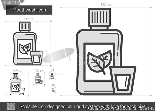 Image of Mouthwash line icon.