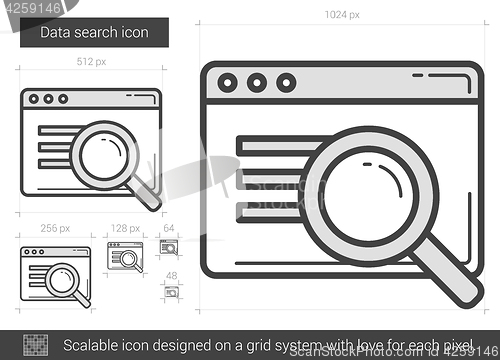 Image of Data search line icon.