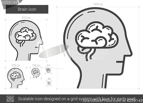 Image of Brain line icon.