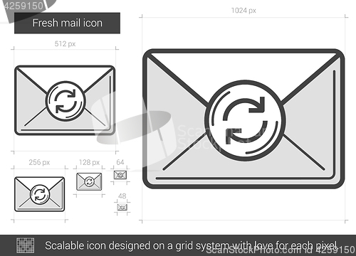 Image of Fresh mail line icon.