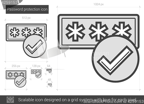 Image of Password protection line icon.