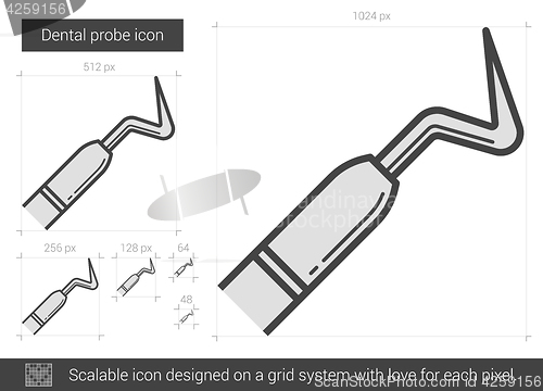 Image of Dental probe line icon.