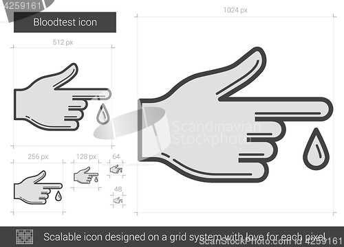 Image of Blood test line icon.