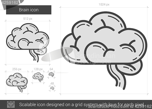 Image of Brain line icon.