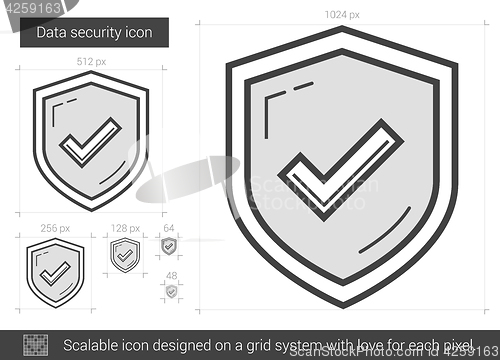 Image of Data security line icon.