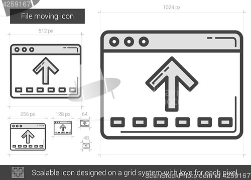 Image of File moving line icon.