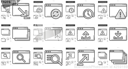 Image of Application line icon set.