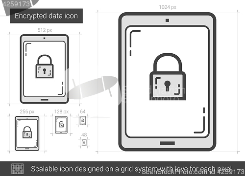 Image of Encrypted data line icon.