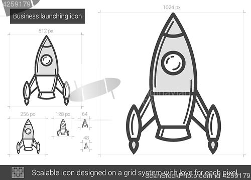 Image of Business launching line icon.