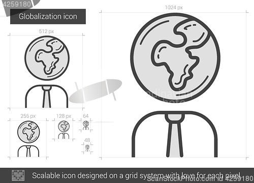 Image of Globalization line icon.