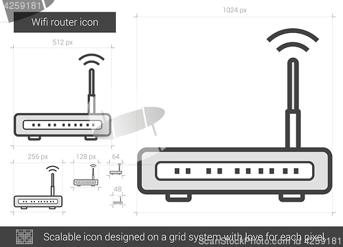 Image of Wifi router line icon.