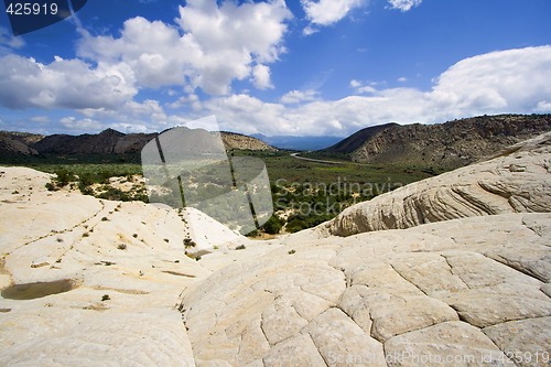 Image of Looking down the Sandstones in to Snow Canyon - Utah