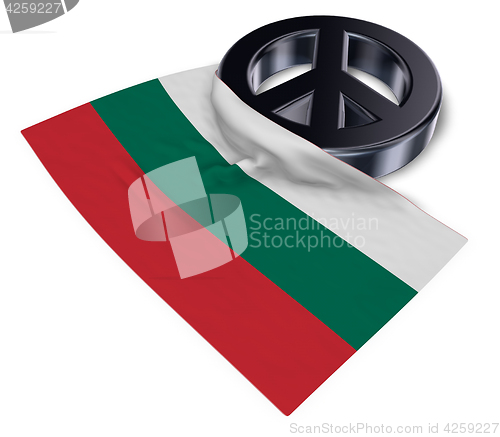 Image of peace symbol and flag of bulgaria - 3d rendering