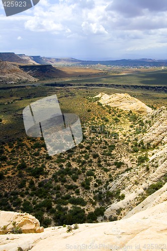 Image of Looking down the Sandstones in to Snow Canyon - Utah