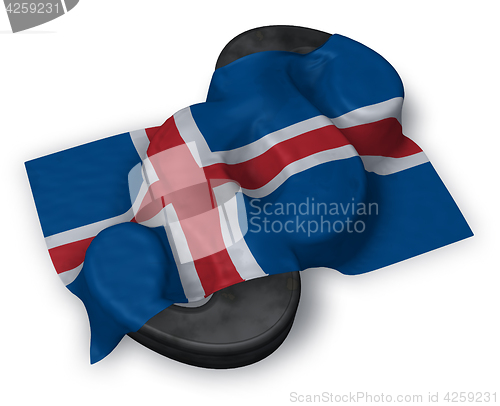 Image of paragraph symbol and flag of iceland - 3d rendering