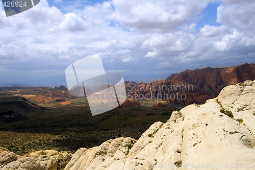 Image of Looking down the Sandstones in to Snow Canyon - Utah