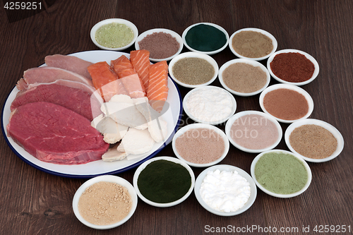 Image of High Protein Food with Supplement Powders