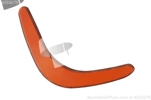 Image of Wooden boomerang on white