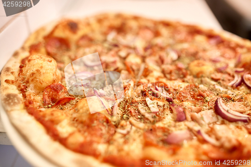 Image of close up of pizza