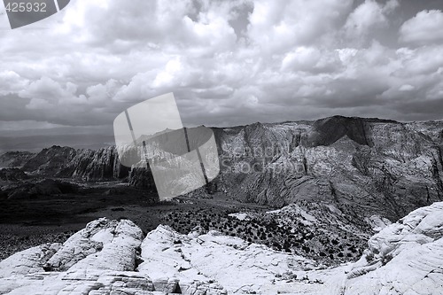 Image of Looking down the Sandstones in to Snow Canyon - Utah