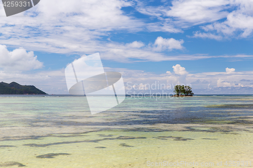 Image of island beach in indian ocean on seychelles