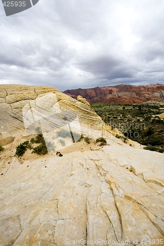 Image of Looking down the Sandstones in to Snow Canyon - Utah