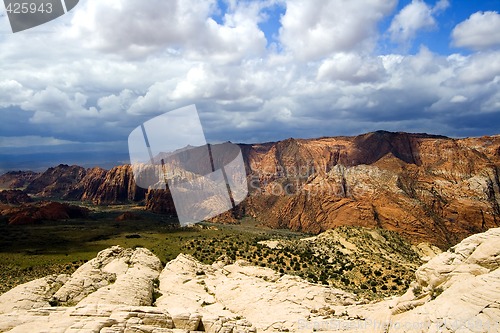 Image of Looking down the Sandstones in to Snow Canyon - Utah