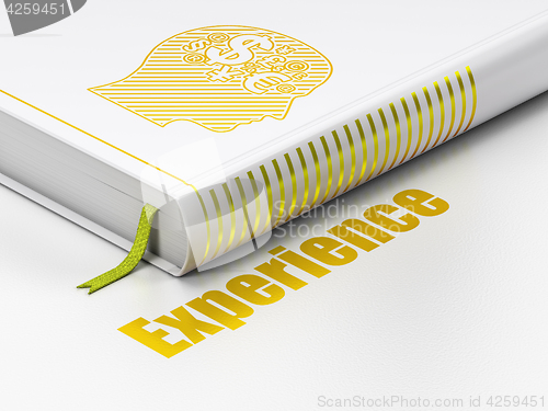 Image of Business concept: book Head With Finance Symbol, Experience on white background