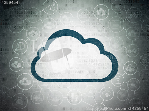 Image of Cloud computing concept: Cloud on Digital Data Paper background